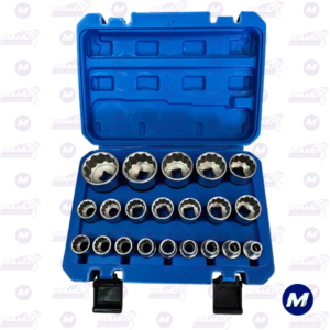 Dado Estriado Milimétrico 1/2 PuLG 21 Piezas