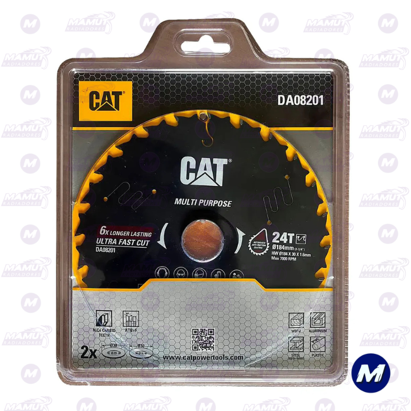 Disco Sierra Circular Madera 7-1/4 Pulgada 24 Toneladas Cat