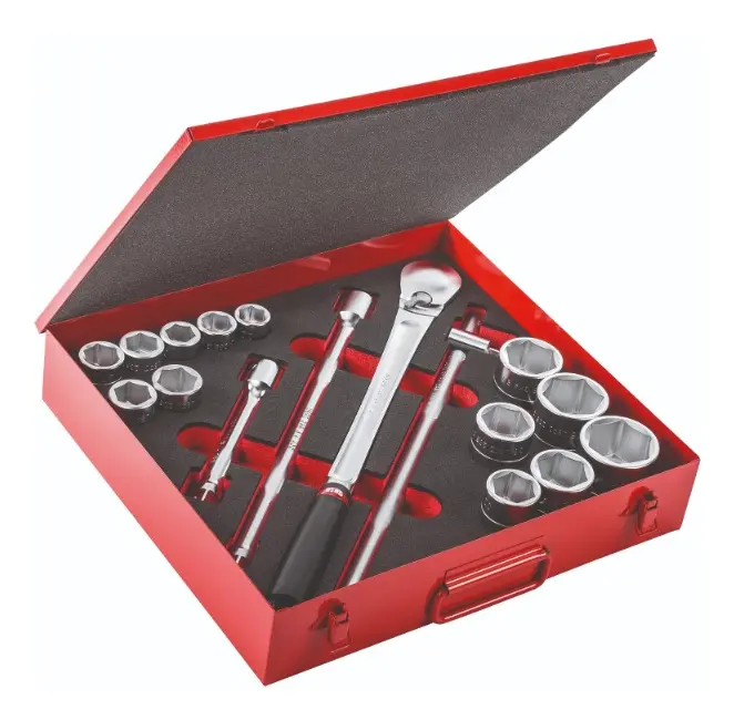 Juego dados 3/4 hexagonal 22 A 50 Mm 17 piezas Usag