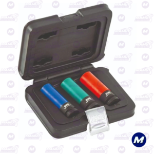 Juego de Dados Impacto 1/2 17-19-21 Mm Largo con Teflón 3 Piezas