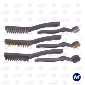 Set Cepillos Alambre Ergonómicos 6 Piezas Acero Bronce Nylon