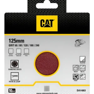Lija Disco de 125mm con 8 Orificios 10 Piezas Cat