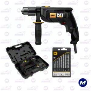 Taladro Percutor 750w - 1/2puLG Kit 8 Brocas Maletín Cat